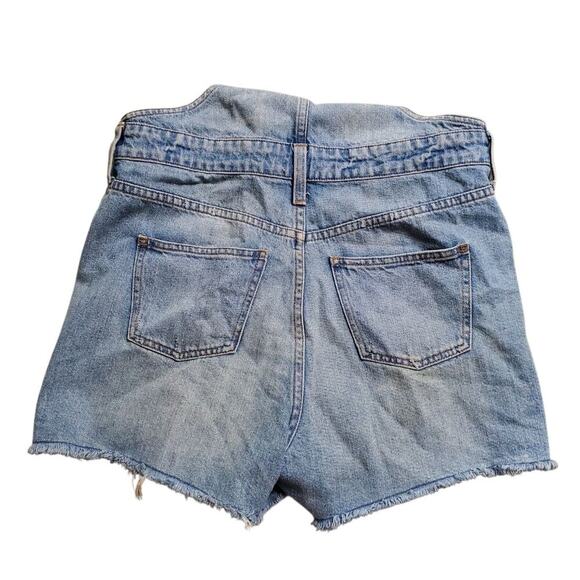 Madewell Denim Distressed Short Overalls Size: M - Picture 7 of 7